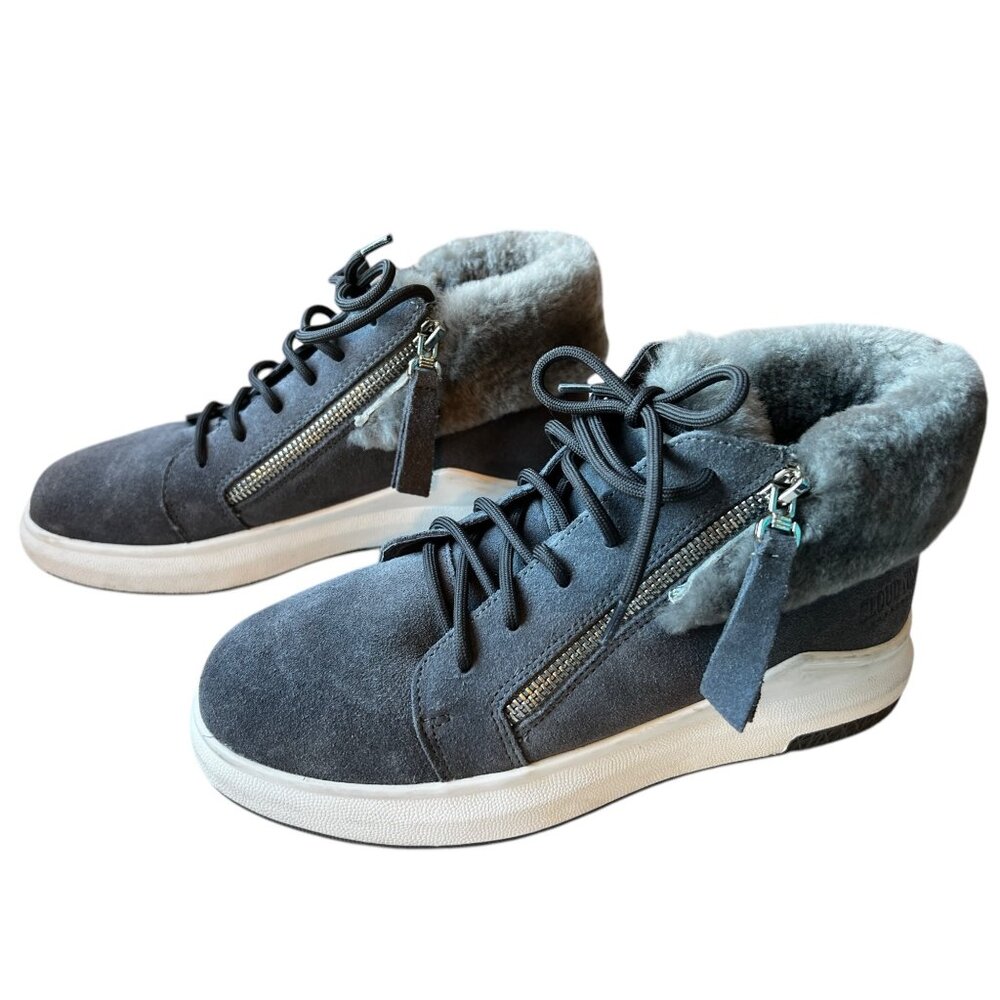 Cloud Nine Women’s Size 8 Gray Suede and Sheepskin Ankle Boots